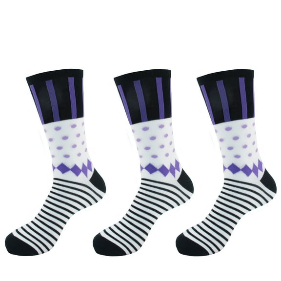 Women's Rayon from Bamboo Crazy Colorful Funky Casual Dress Polka Dot Stripe Socks - Black - Shoe Size 4-9 - 3prs
