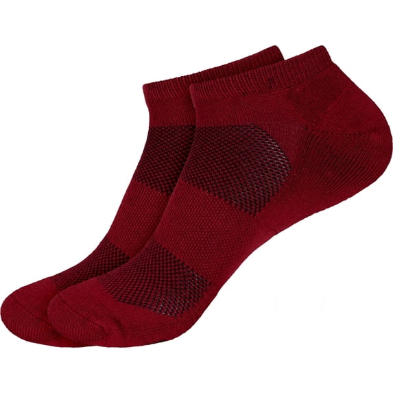 BambooMN Women's Rayon from Bamboo Athletic Ankle Socks - Maroon - Size 4-9 - 2 Pairs