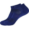thumbnail image 1 of Women's Rayon from Bamboo Fiber Colored Sports Superior Wicking Athletic Ankle Socks - Navy Blue - 2 Pairs - Size 10-13, 1 of 4