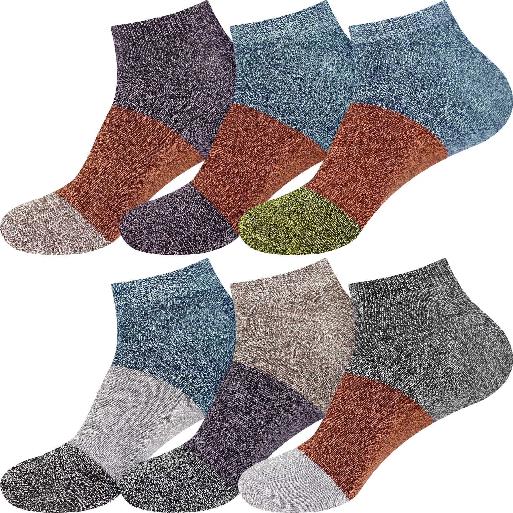 BambooMN Women's Rayon from Bamboo Classic Casual Ankle Socks - Assortment 6A - Regular - 6 Pairs
