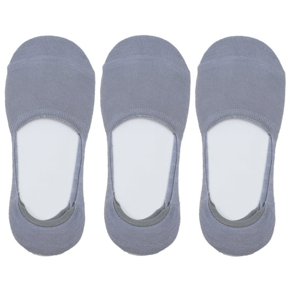 Women's Rayon from Bamboo Fiber No Show Invisible Sock Liners - M/L, Grey, 3 pr