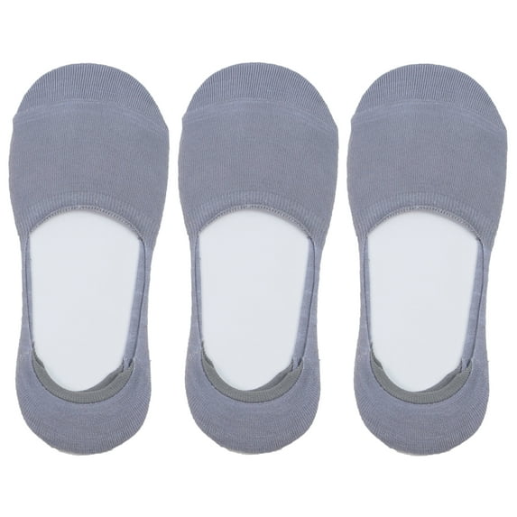 Women's Rayon from Bamboo Fiber No Show Invisible Sock Liners - M/L, Grey, 3 pr
