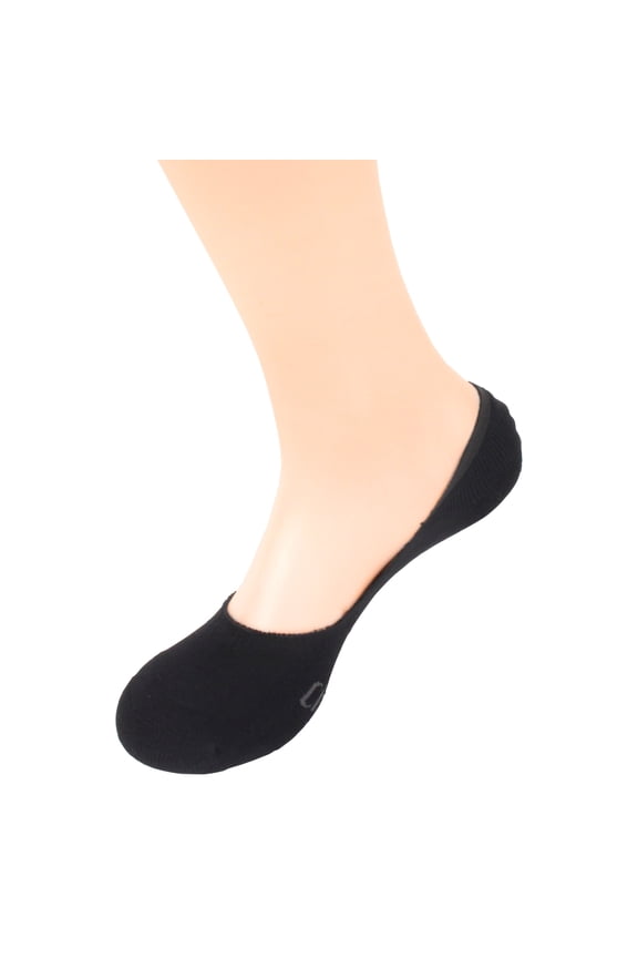Women's Rayon from Bamboo Fiber No Show Thin with Thick Comfort Sole Socks - Size M/L - Black - 3 pairs