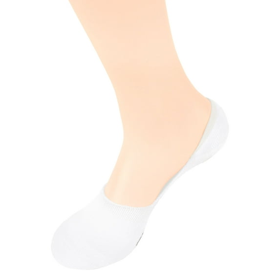 Women's Rayon from Bamboo Fiber No Show Thin with Thick Comfort Sole Socks - Size M/L - White - 3 pairs