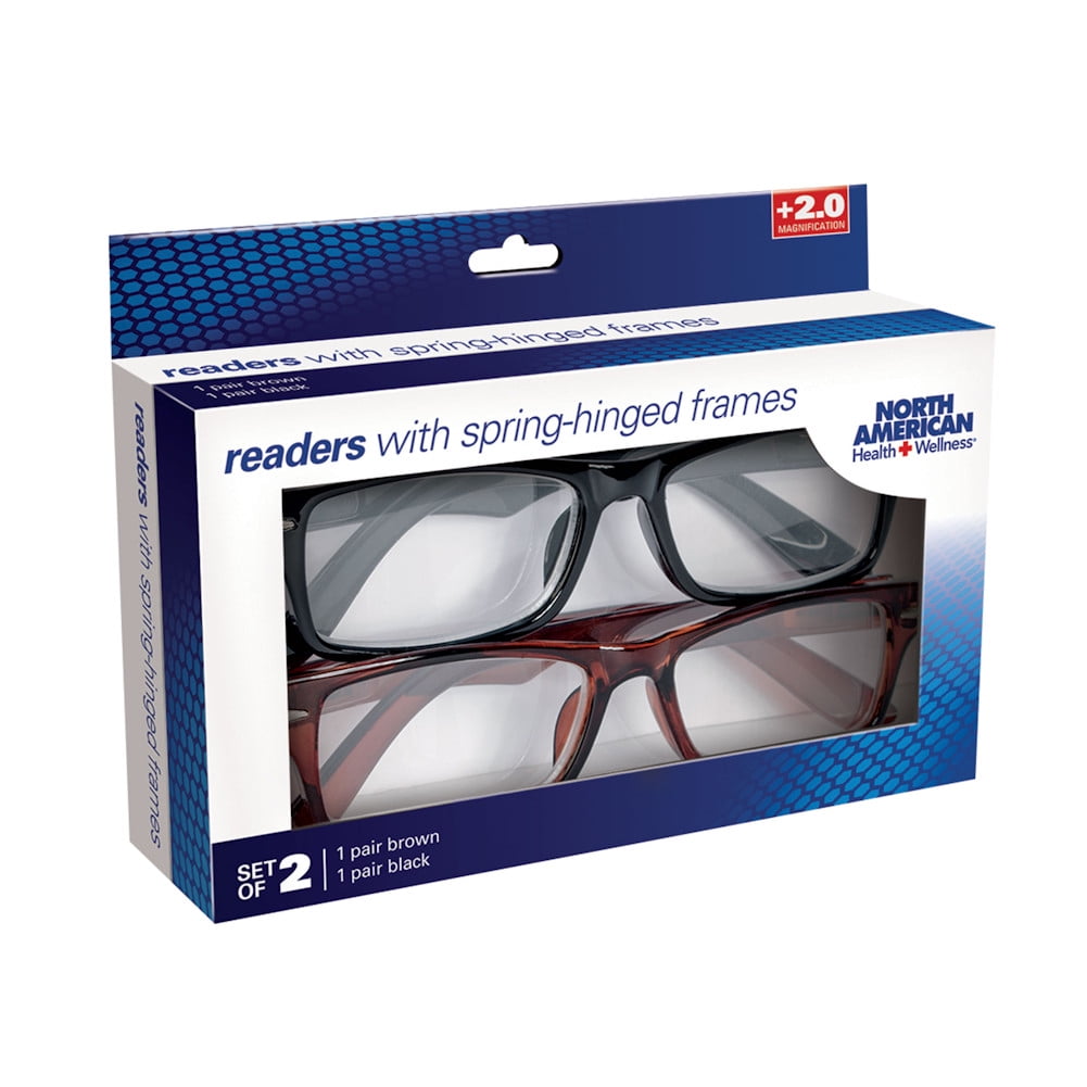 Women's Readers Spring Hinged Reading Glasses Set of 2