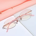 thumbnail image 1 of Women's Reading Glasses 1.00 Ultra-light Rimless Blue light Blocking Presbyopic Glasses Gradient Pink Sunglasses Readers +1.00, 1 of 5