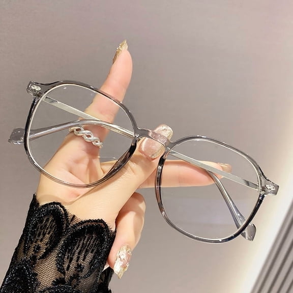 Women's Reading Glasses Square Round Shape Large Frame PC Metal Photochromic Multifocus Blue Light Blocking Readers for Women Magnification 2.0x,Grey