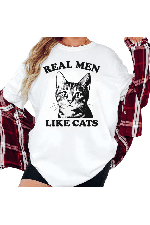 Women's Real Like Cats Tabby Cat Portrait Graphic T Shirt Funny Cat Dad Lover Gift Idea Short Sleeve Round Neck Top White S-5XL