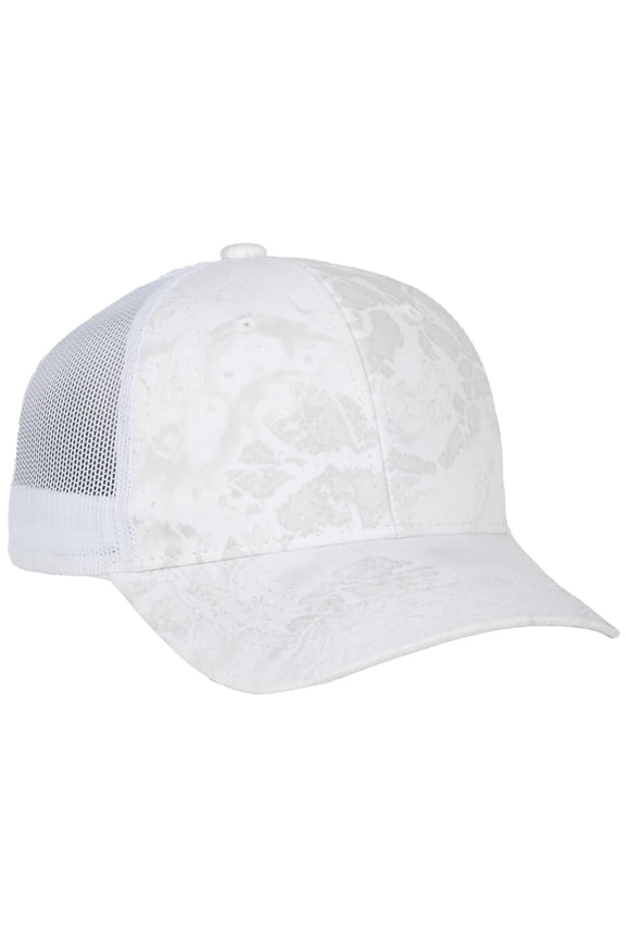 Women's Realtree WAV3 White Camo Adjustable Structured 6-Panel Baseball Cap, adjustable closure