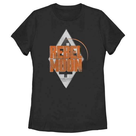 Women's Rebel Moon Badge Logo Graphic Tee Black Small