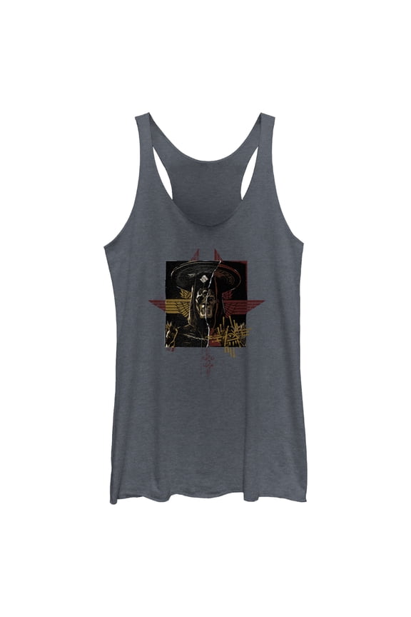 Women's Rebel Moon Imperium Priest Shadows  Racerback Tank Top Navy Blue Heather 2X Large