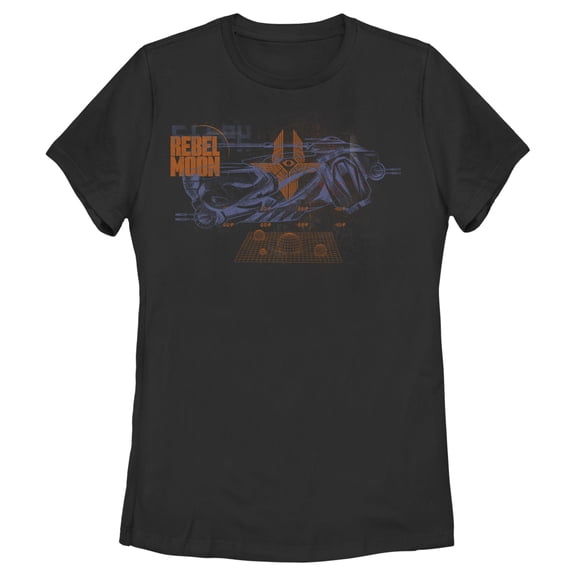 Women's Rebel Moon Imperium Space Fighter Grid Graphic Tee Black Small