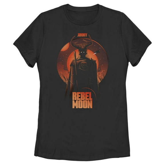 Women's Rebel Moon Jimmy Warrior Portrait  Graphic Tee Black Medium