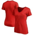 thumbnail image 1 of Women's Red 100% Cotton V-Neck Short Sleeve T-Shirt - Casual Comfort for Everyday Wear, 1 of 4