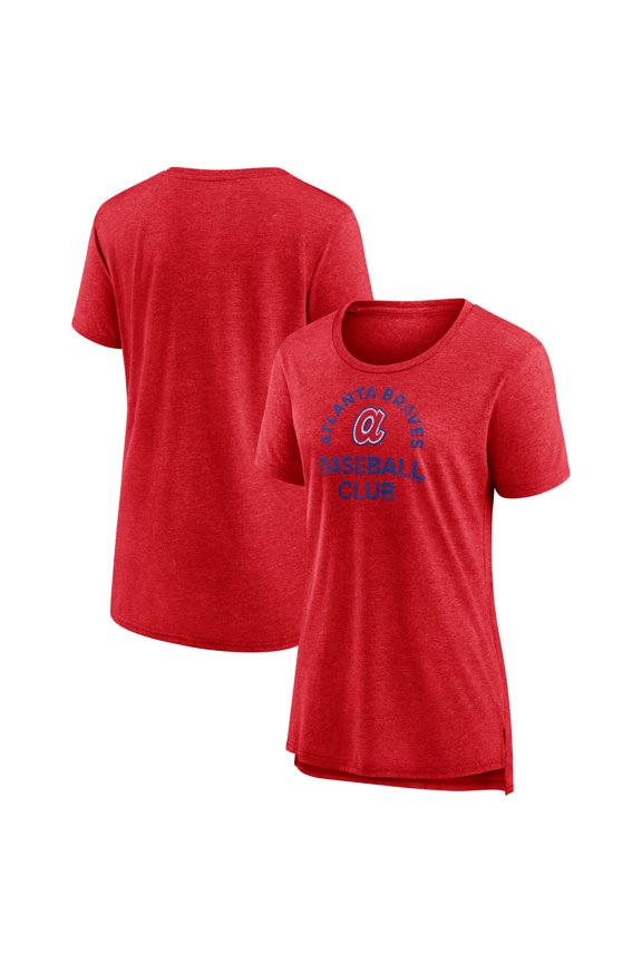 Women's Red Atlanta Braves Selected First Tri-Blend T-Shirt