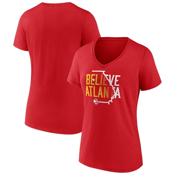 Women's Red Atlanta Hawks Team Pride V-Neck T-Shirt