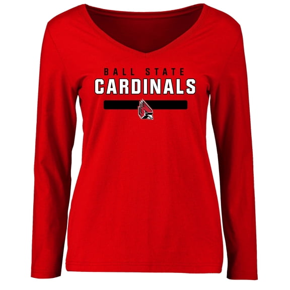 Women's Red Ball State Cardinals Team Strong Long Sleeve T-Shirt