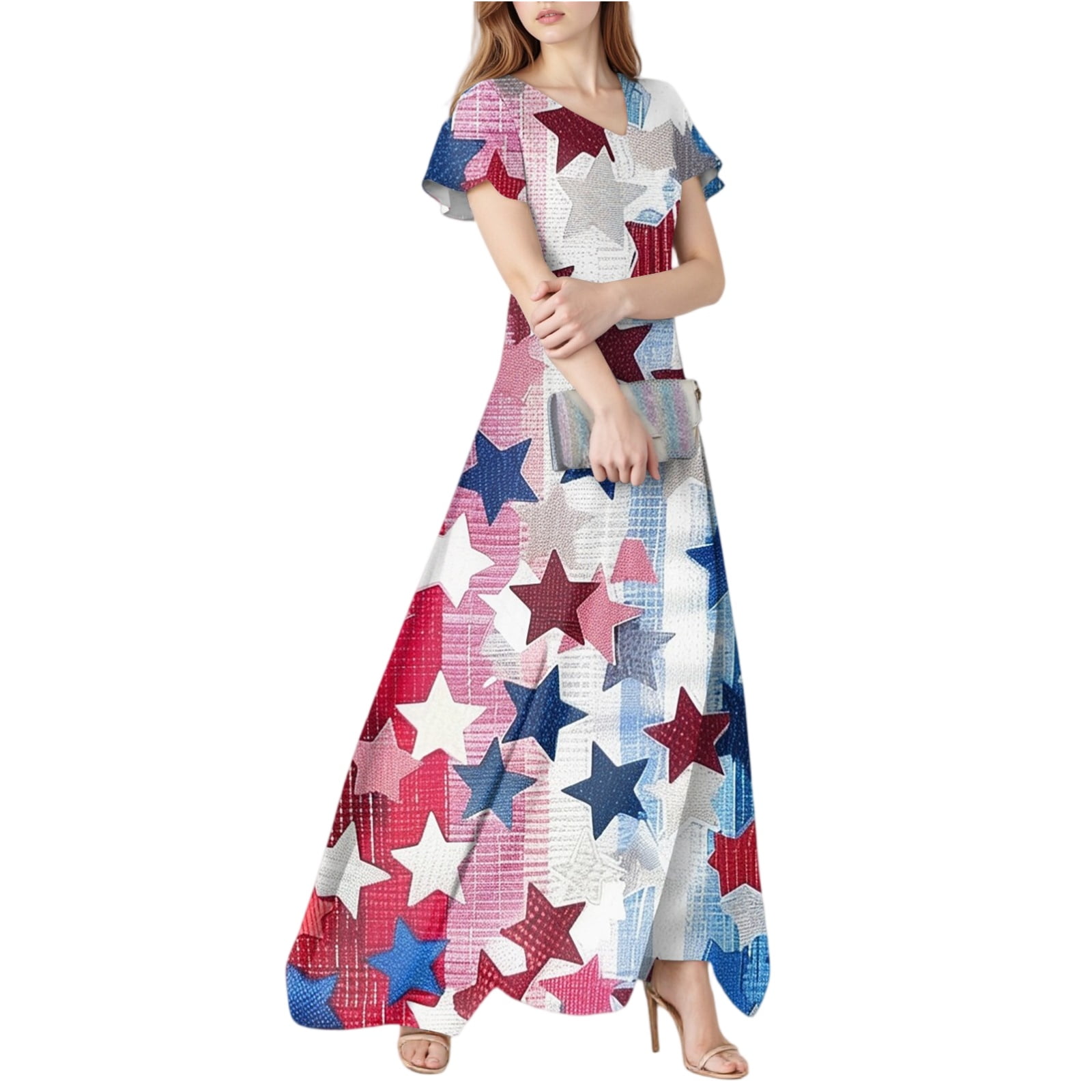 Summer Stars Floral Ribbon Racer Dress