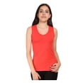 thumbnail image 1 of Women's Red Camisole Basic Layering Tank Top Wide Strap Stretch Casual Summer Dress, 1 of 4