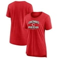 thumbnail image 1 of Women's Red Cincinnati Reds Arch Tri-Blend T-Shirt, 1 of 3