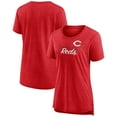thumbnail image 1 of Women's Red Cincinnati Reds Practice Time Tri-Blend T-Shirt, 1 of 3