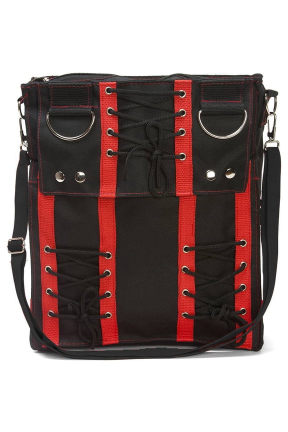 Women's Red Corset Bag Purse Goth Vamp Rockabilly Punk Deathrock Anime Cosplay