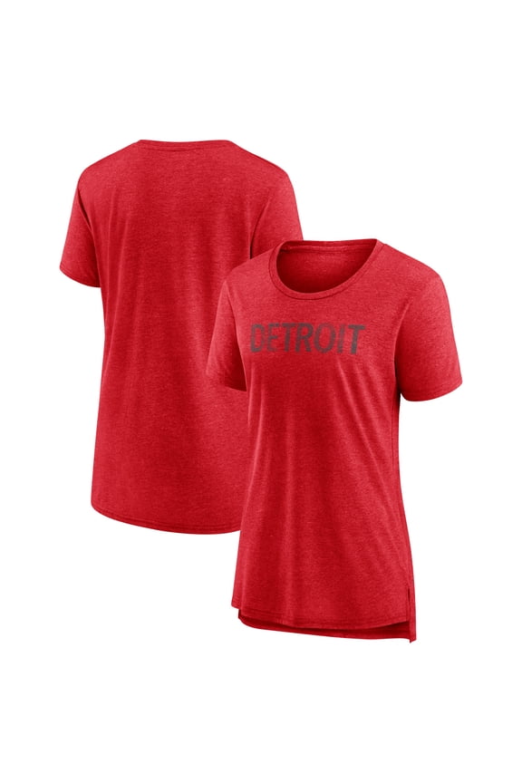 Women's Red Detroit Red Wings Slow Whistle Tri-Blend T-Shirt