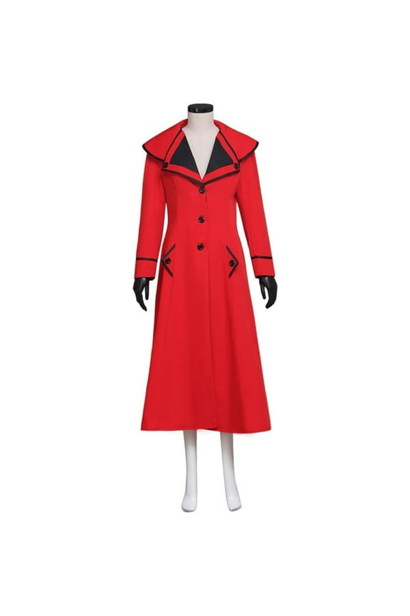 Women's Red Dress for Fairy Mary Nanny Coat Costume