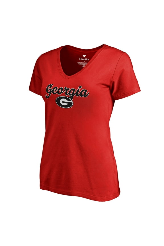 Women's Red Georgia Bulldogs Freehand T-Shirt