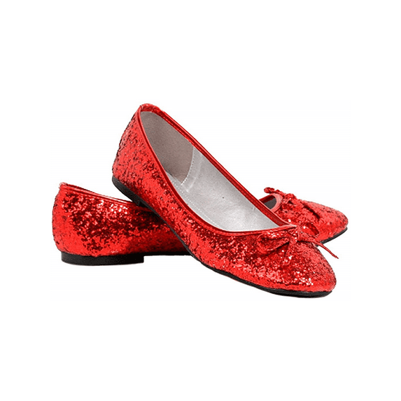 Women's Red Glitter Flats