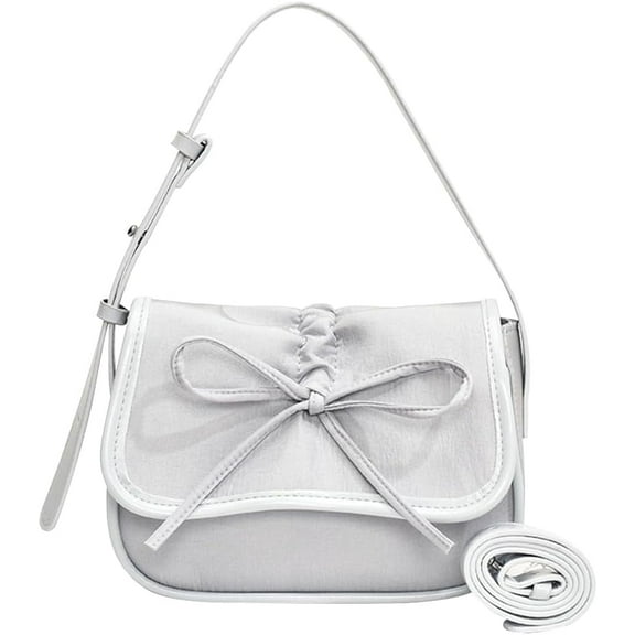 Women's Red Handbag Y2k Square Purse Clutch Leather Bowknot Bowtie Hobo Bag