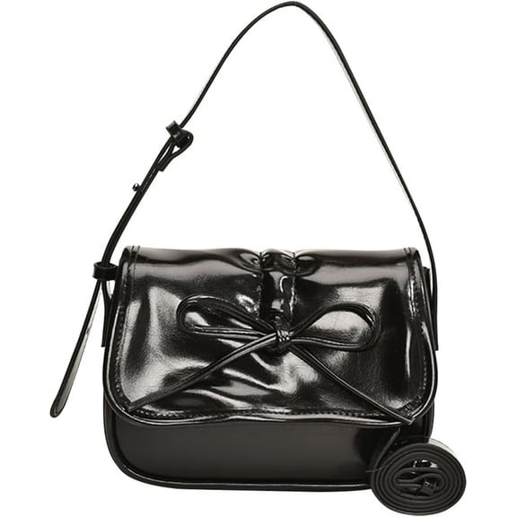 Women's Red Handbag Y2k Square Purse Clutch Leather Bowknot Bowtie Hobo Bag