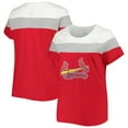 thumbnail image 1 of Women's Red/Heather Gray St. Louis Cardinals Plus Size Colorblock T-Shirt, 1 of 3