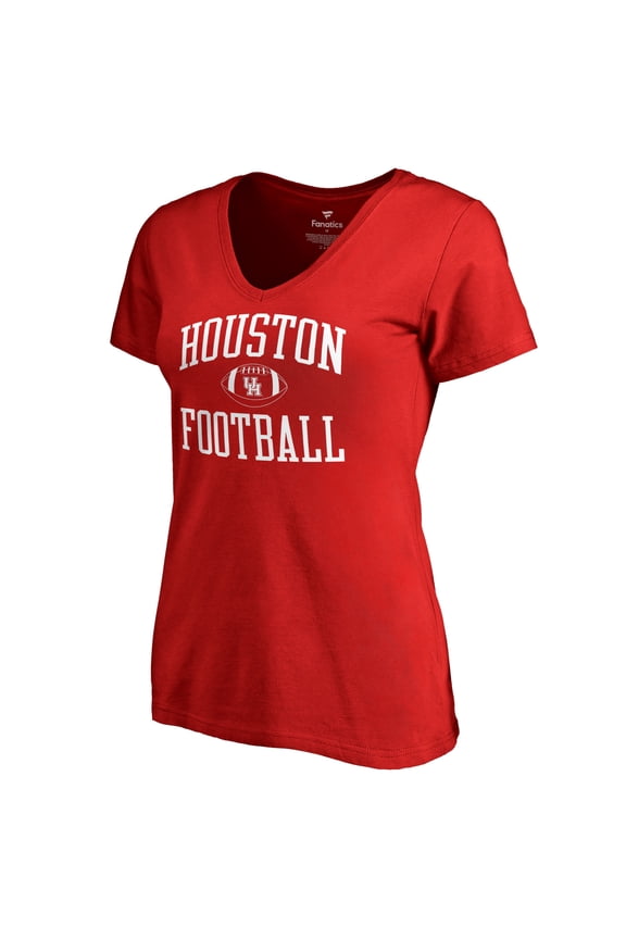 Women's Red Houston Cougars First Sprint V-Neck T-Shirt
