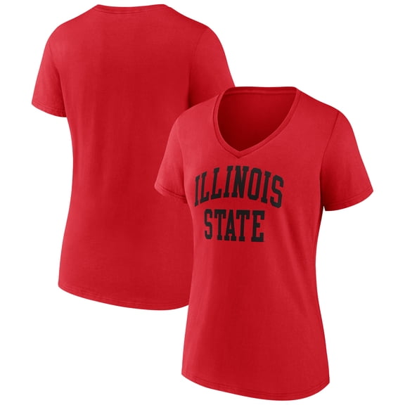 Women's Red Illinois State Redbirds Arch V-Neck T-Shirt
