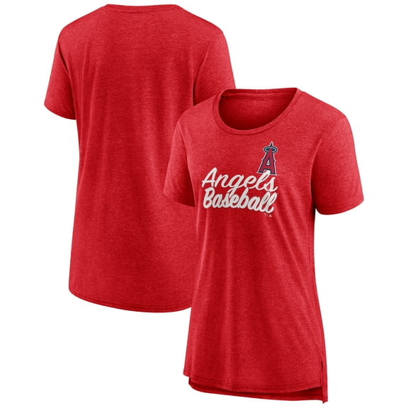 Women's Red Los Angeles Angels Practice Time Tri-Blend T-Shirt
