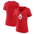 thumbnail image 1 of Women's  Red Montreal Canadiens Canada Day V-Neck T-Shirt, 1 of 3