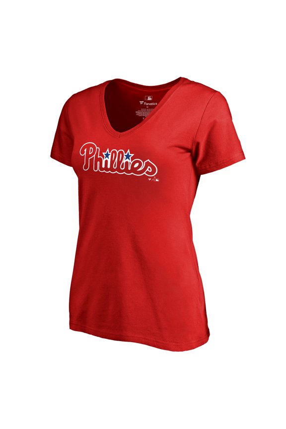 Women's Red Philadelphia Phillies Team Wordmark T-Shirt