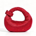 thumbnail image 1 of Remanland Women's Satin Evening Crescent Handbag, Red, 1 of 5