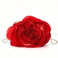 thumbnail image 1 of Women’s Red Rose Clutch Purse, Floral Evening Bag with Chain Strap, 1 of 8
