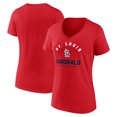 thumbnail image 1 of Women's  Red St. Louis Cardinals Unrivaled V-Neck T-Shirt, 1 of 3