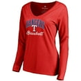 thumbnail image 1 of Women's Red Texas Rangers Victory Script Long Sleeve T-Shirt, 1 of 1