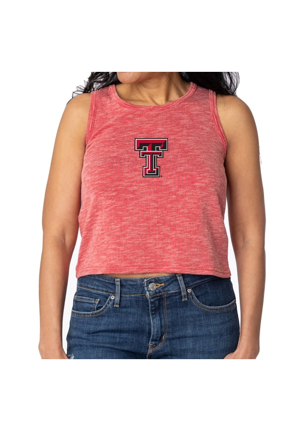 Women's Red Texas Tech Red Raiders Brie Sandwash Tri-Blend Cropped Tank Top