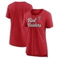 thumbnail image 1 of Women's Red Texas Tech Red Raiders Past Script Tri-Blend T-Shirt, 1 of 3