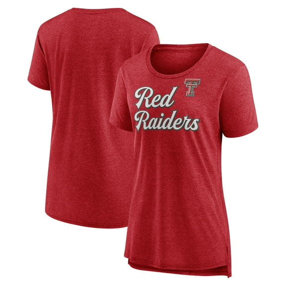 Women's Red Texas Tech Red Raiders Past Script Tri-Blend T-Shirt