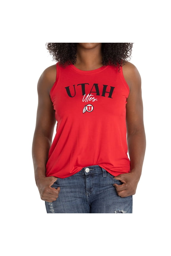 Women's Red Utah Utes Hannah High Neck Tank Top
