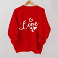 thumbnail image 1 of Women's Red Valentine's Day Sweatshirt with Unique Heart Pattern Soft Loungewear Wine M, 1 of 3