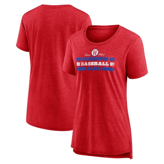 Women's Red Washington Senators Power Swing Tri-Blend T-Shirt