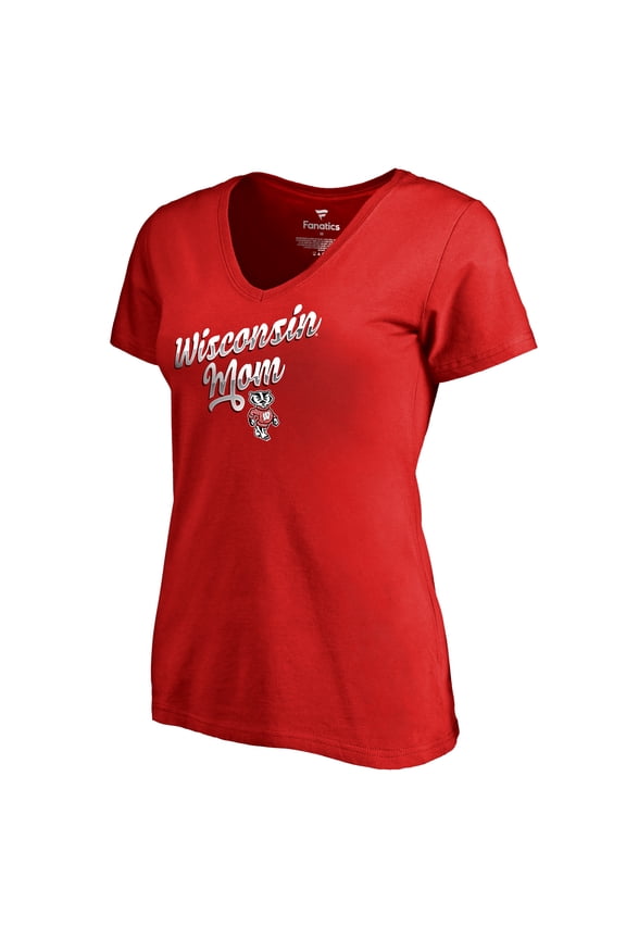 Women's Red Wisconsin Badgers Team Mom T-Shirt