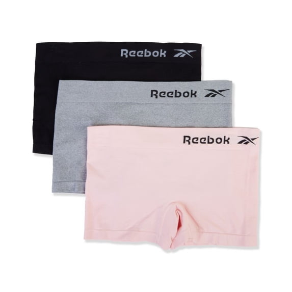 Women's Reebok 213UH04 Seamless Boyshort Panty - 3 Pack (LtGreyMel/Lotus/Black XL)